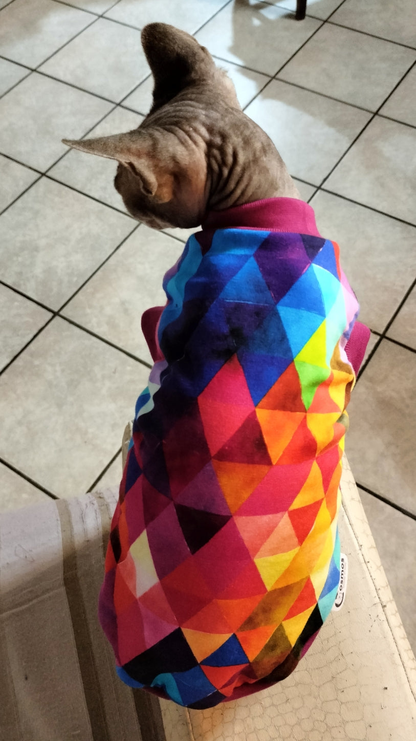 JERSEY in cotone TRIANGOLI MIX MULTICOLOR (101)