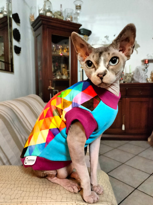 JERSEY in cotone TRIANGOLI MIX MULTICOLOR (101)