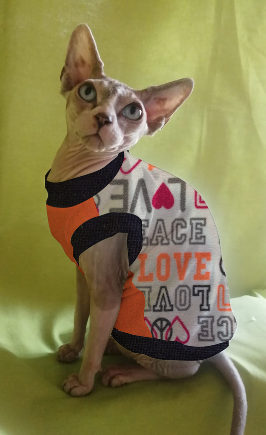 PILE NO PILLING PEACE & LOVE FONDO BIANCO (310)