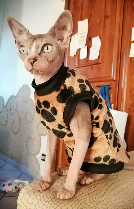 PILE CINIGLIATO IMPRONTE NERE FONDO NOCCIOLA (416)