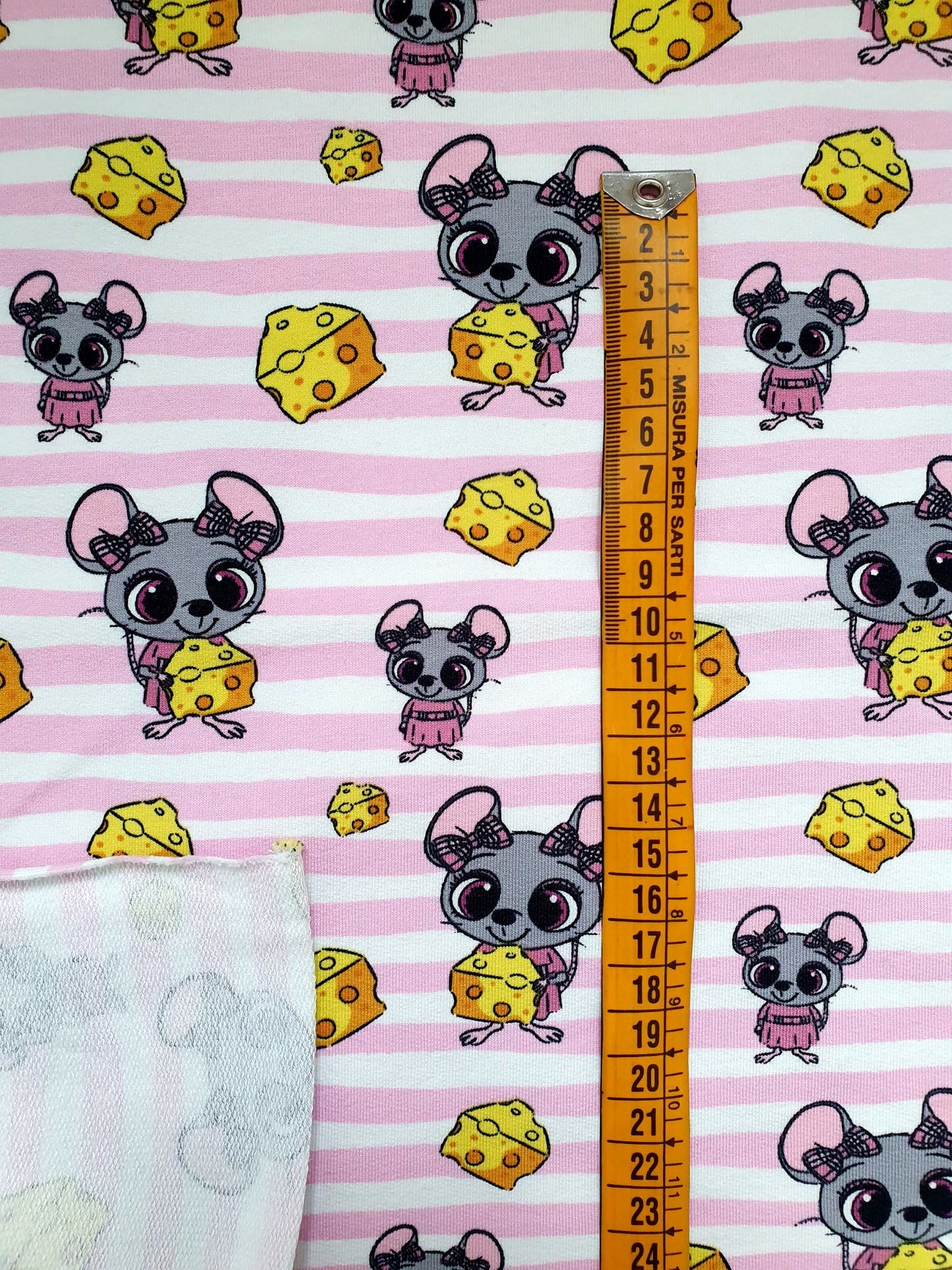 FELPINA TOPOLINO FORMAGGIO RIGHE ROSA (9)