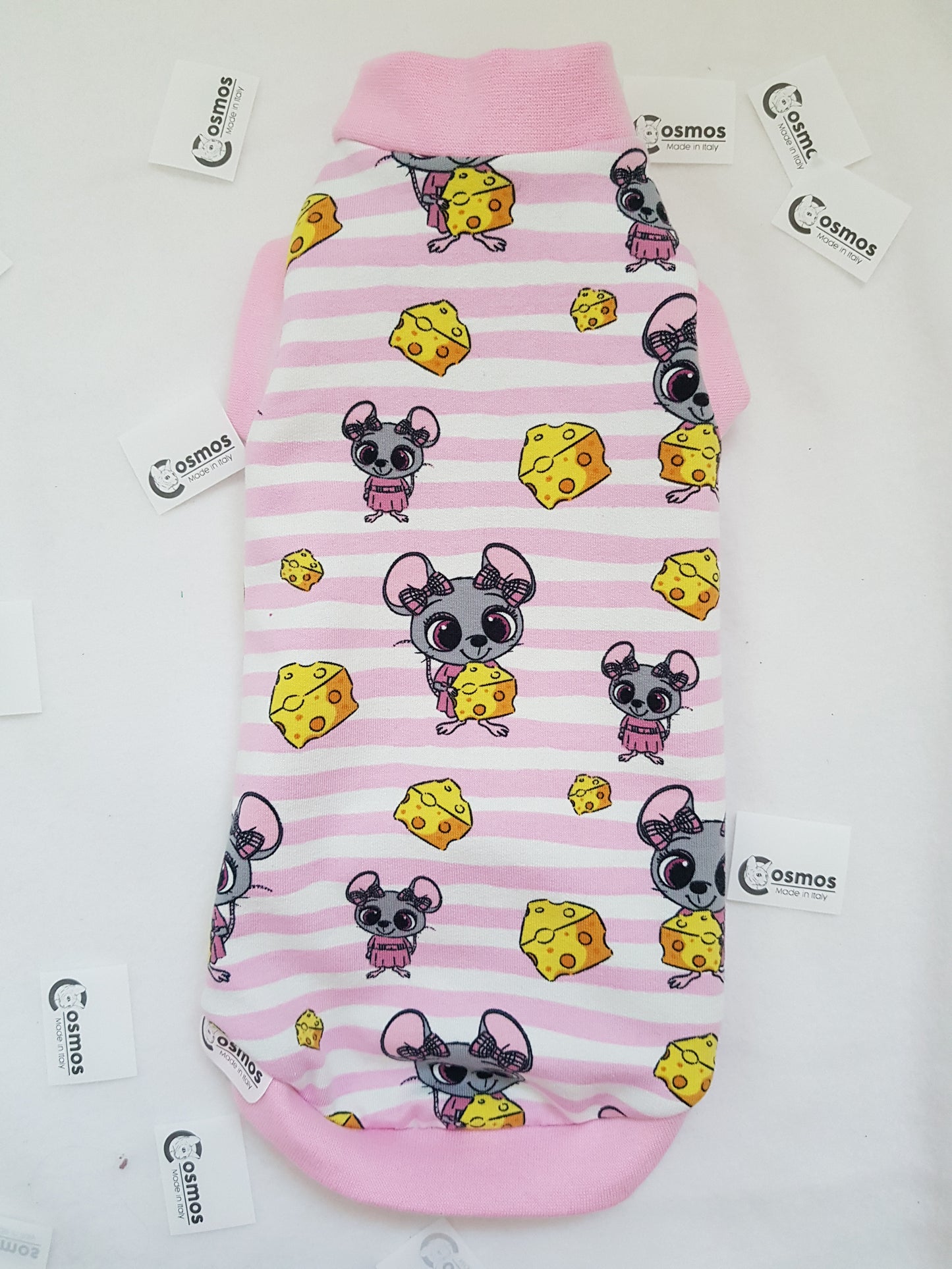 FELPINA TOPOLINO FORMAGGIO RIGHE ROSA (9)