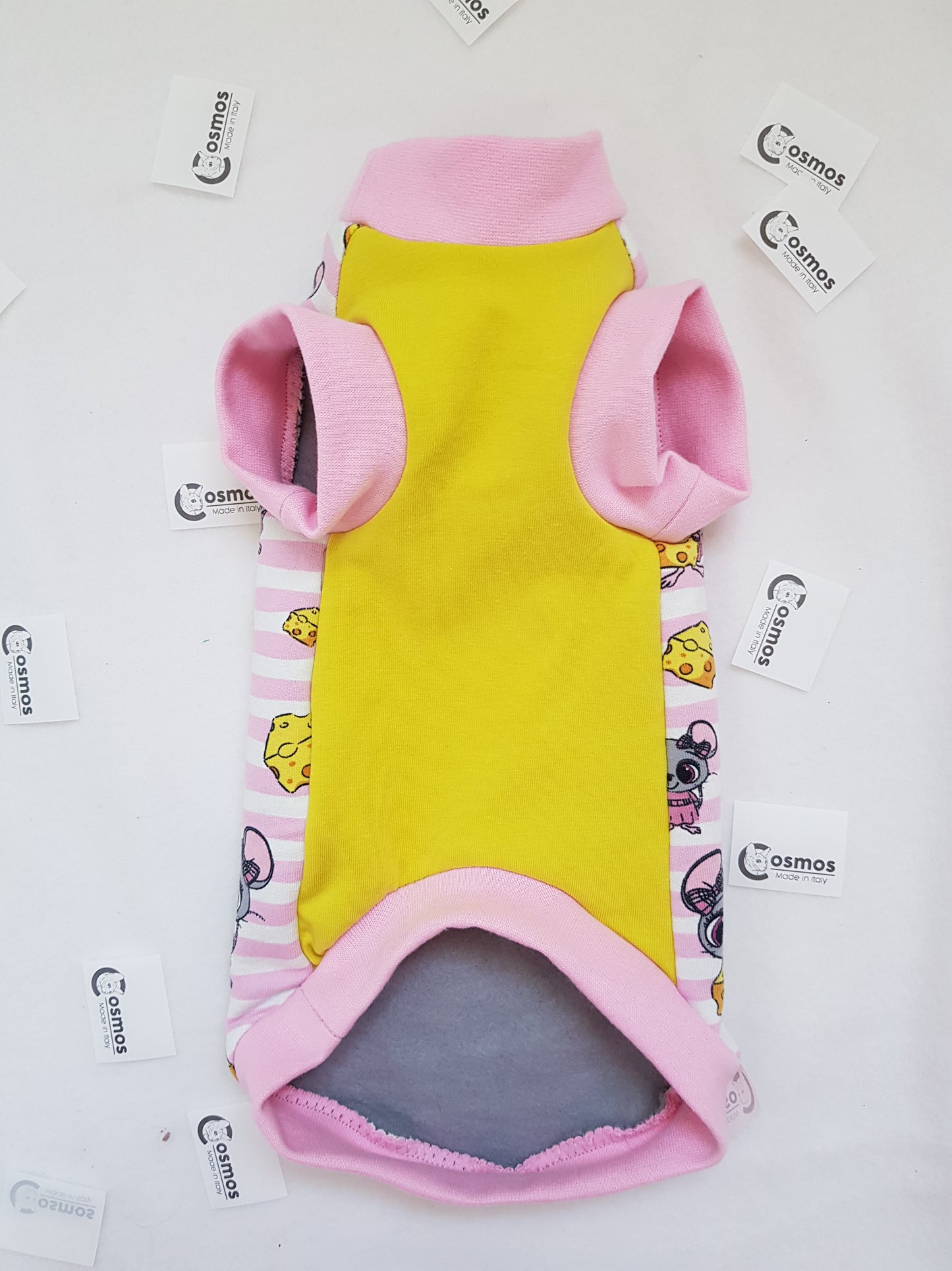 FELPINA TOPOLINO FORMAGGIO RIGHE ROSA (9)